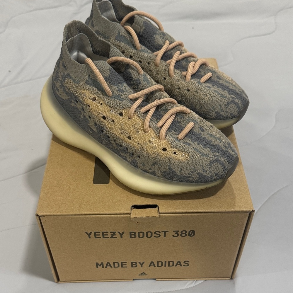 Adidas Yeezy Boost 380 Blue and Tan Sneakers